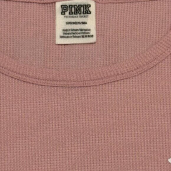 NEW PINK Victoria's Secret Women's Small (Oversized) Pink/White long sleeve top - Picture 3 of 4